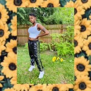 Black Trash Bag Jogger Pants-Forever 21